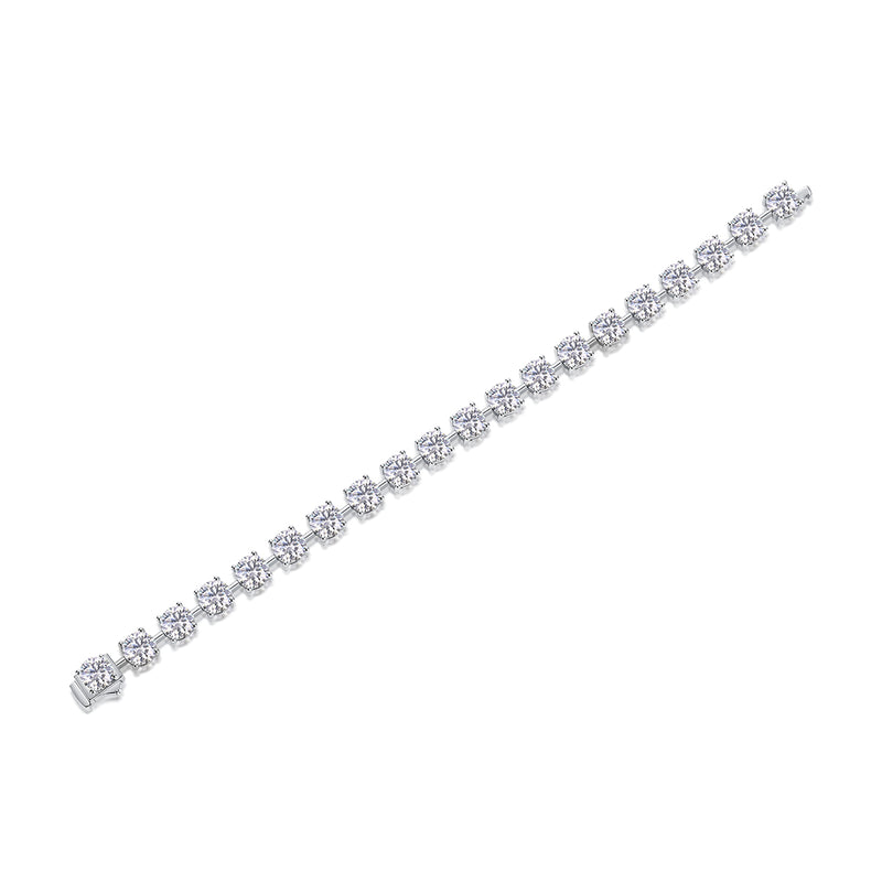 Luxury S925 Silver Moissanite Tennis Bracelet Elegant Sparkling Design - 1