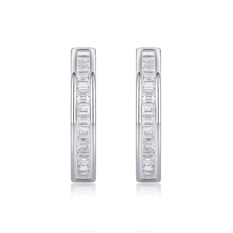 S925 Silver Moissanite Hoop Stud Earrings - 1