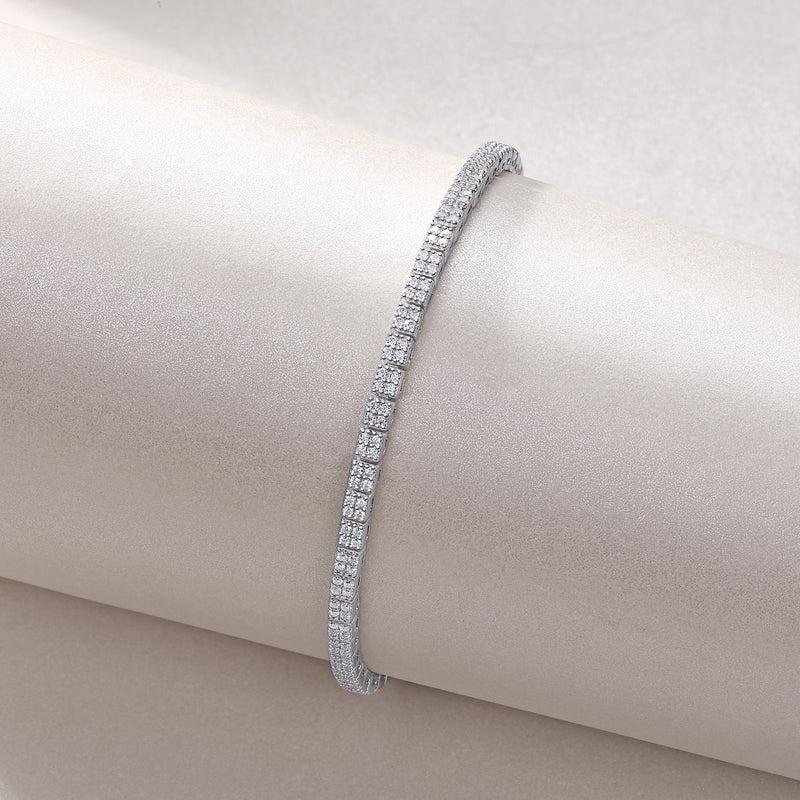 S925 Silver Moissanite Tennis Bracelet Elegant Modern Silver Bracelet - 4