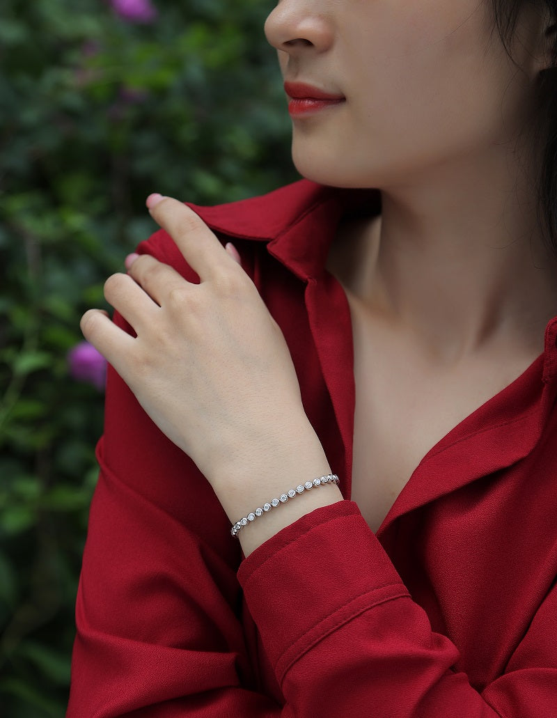 S925 Silver Moissanite Tennis Bracelet Elegant Luxury Design