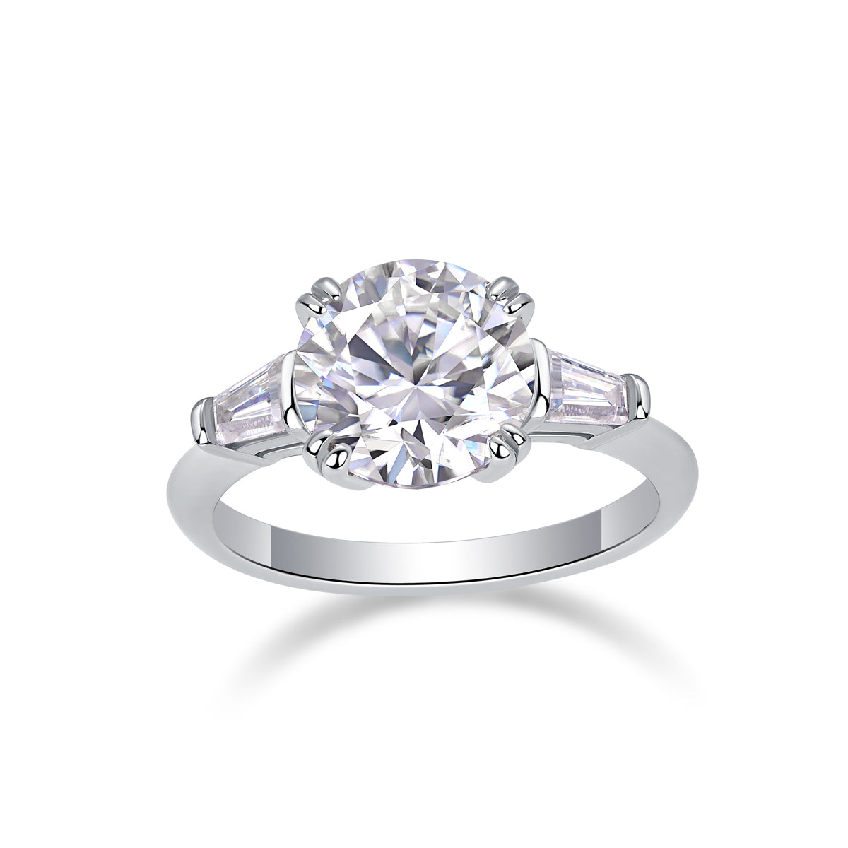3-Carat Moissanite S925 Sterling Silver Ring Fashion Jewelry