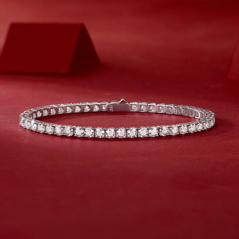 Luxury S925 Silver Moissanite Tennis Bracelet Elegant Sparkling Design - 6