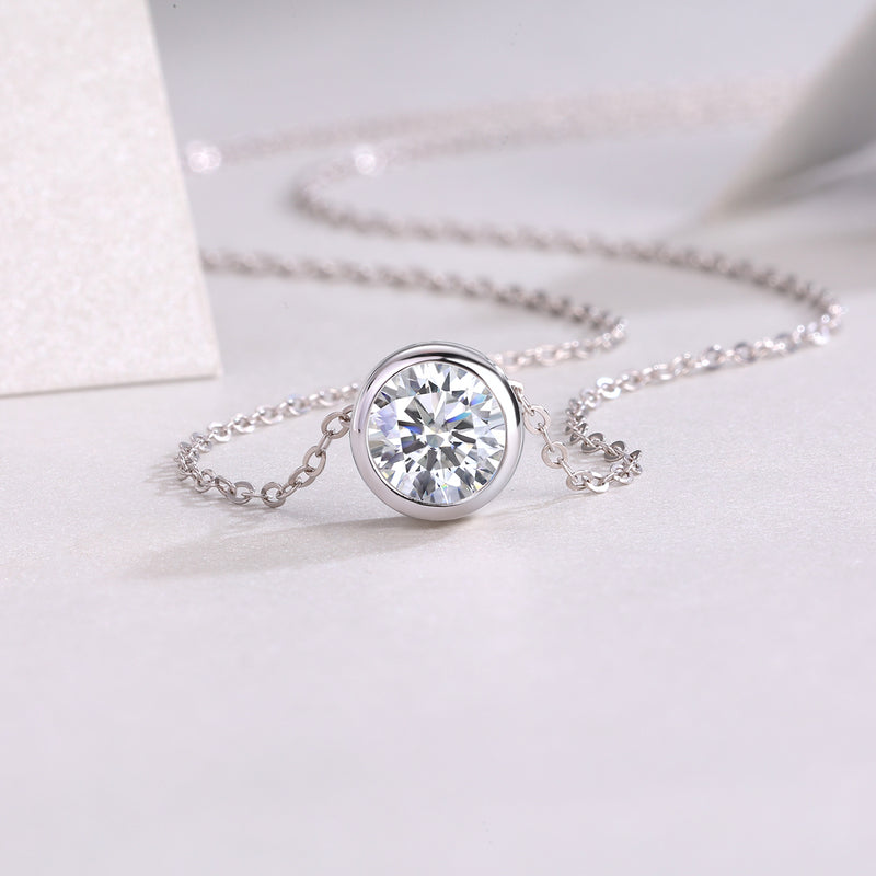 1Purity 1-Carat Moissanite Pendant Necklace in S925 Sterling Silver - Modern & Elegant Fine Jewelry - 1