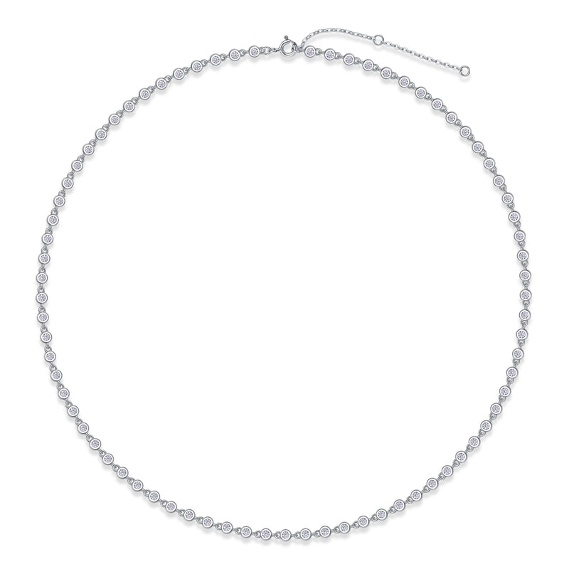 Heart-to-Heart Moissanite Pendant Necklace in Sterling Silver with Platinum Plating - 1