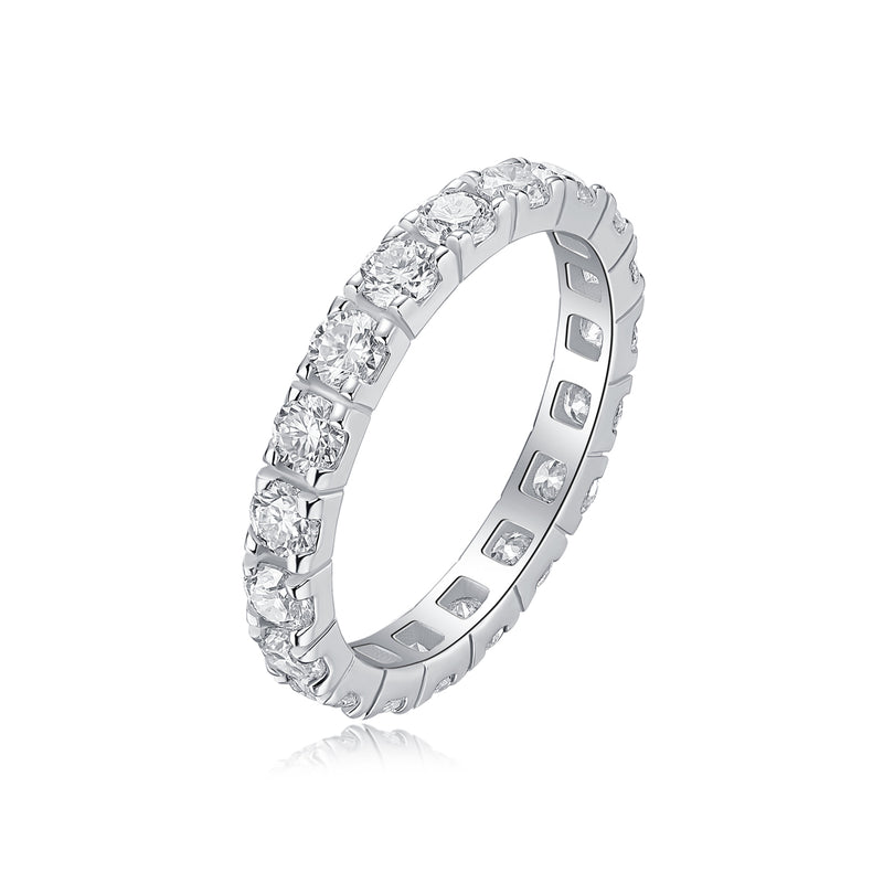 S925 Silver Starry Sky Moissanite Eternity Ring Elegant Fashion Jewelry - 3