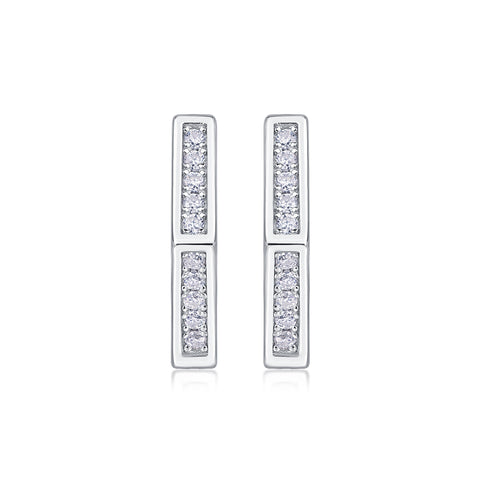 S925 Sterling Silver Hexagonal Hoop Moissanite Stud Earrings Modern & Elegant Fine Jewelry