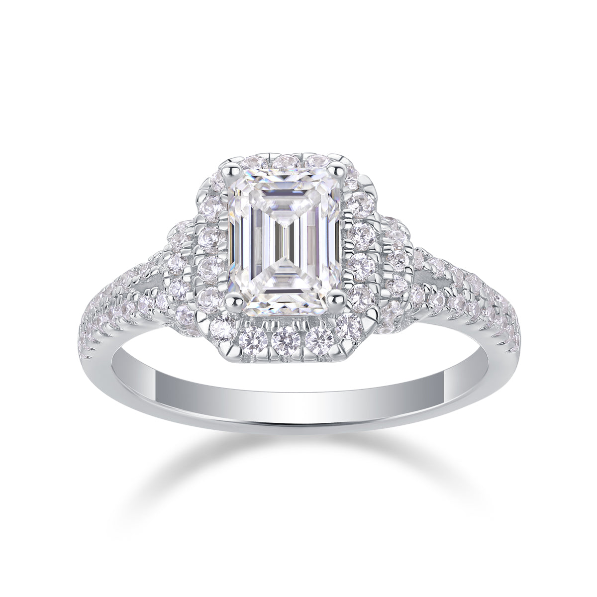 Luxury Octagonal Moissanite Ring in S925 Silver