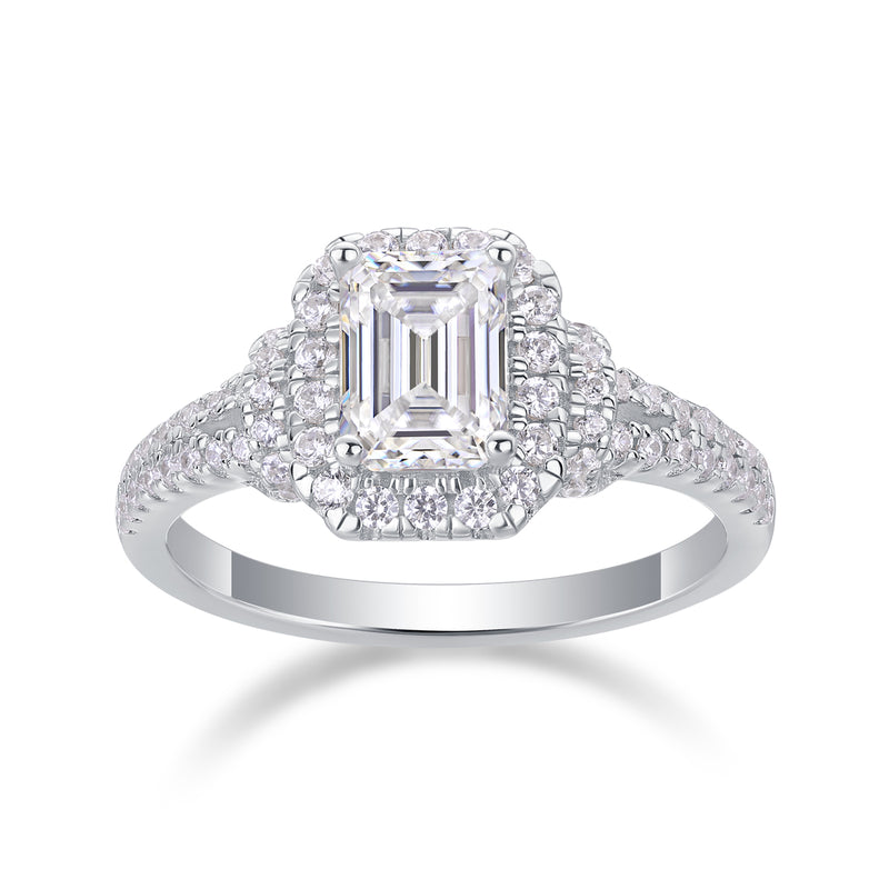 Luxury Octagonal Moissanite Ring in S925 Silver - 1