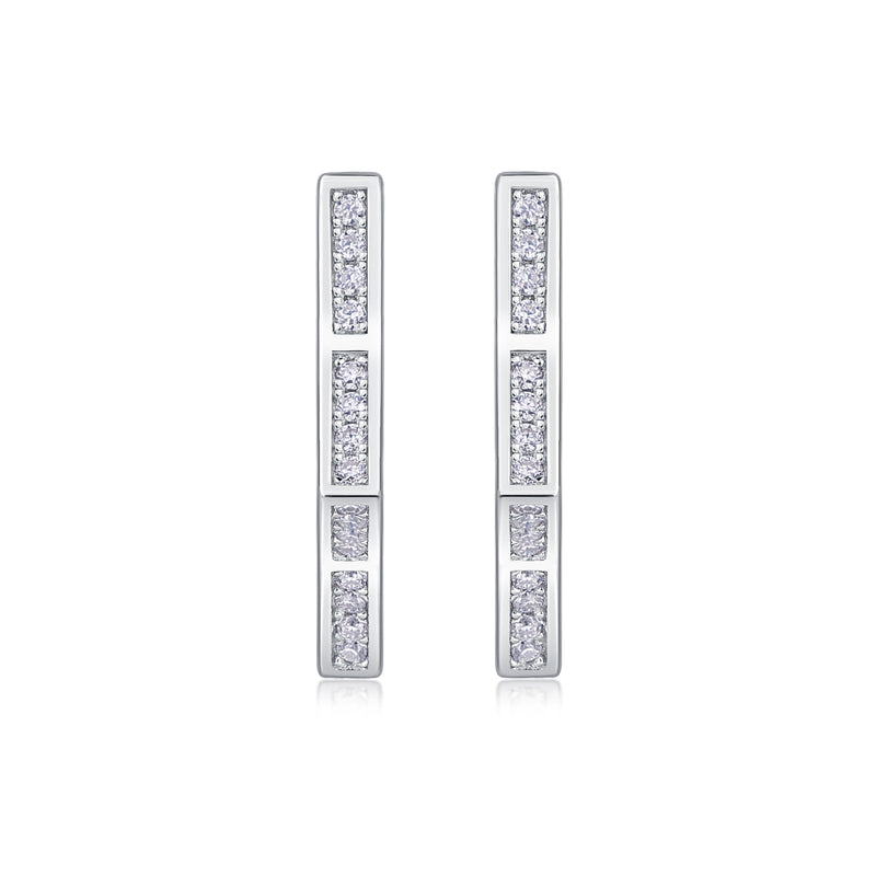 Galaxy Wandering Moissanite Sterling Silver Stud Earrings Modern Elegant Design - 1