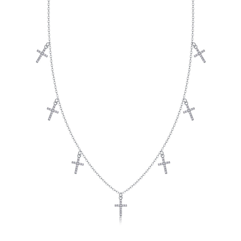 1Holy Light Cross Necklace Set with Moissanite in S925 Sterling Silver - 3
