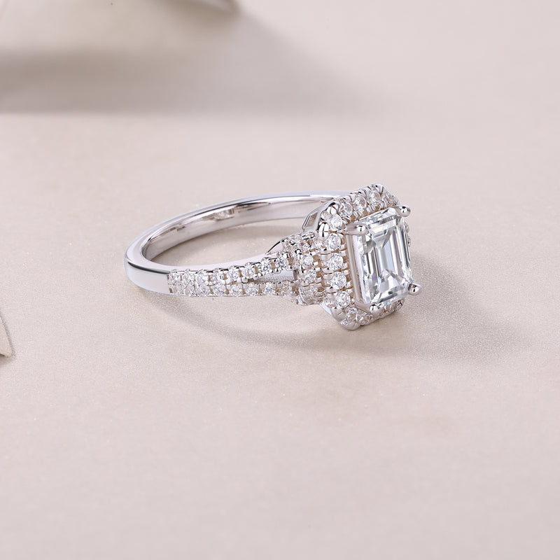 Luxury Octagonal Moissanite Ring in S925 Silver - 4