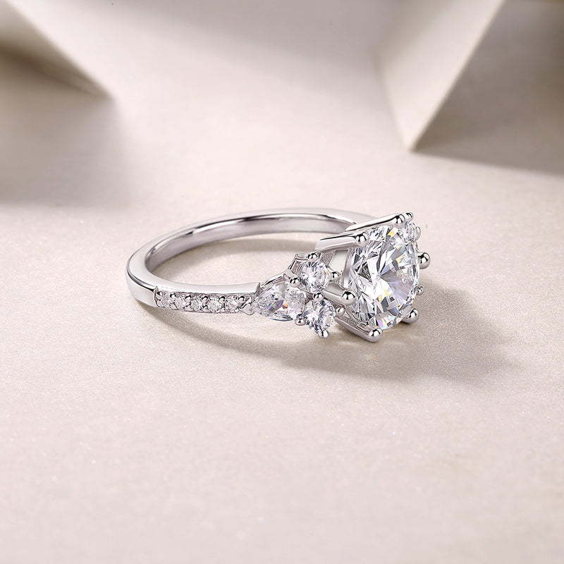2 Carat Moissanite S925 Silver Ring Modern Elegant Luxury Style - 3