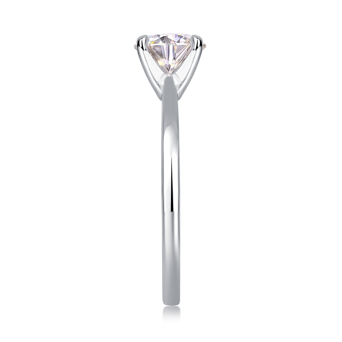 Classic 1 Carat Moissanite 4 Prong Silver Ring Elegant Fine Jewelry