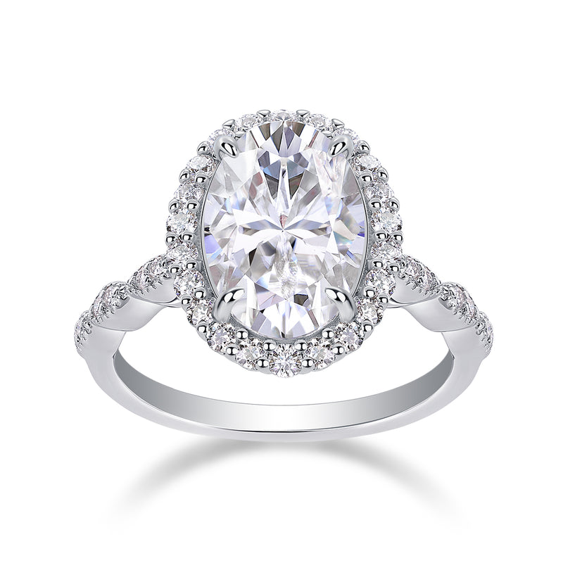 1Bright Moon Oval Moissanite Ring in S925 Sterling Silver Modern & Elegant Fine Jewelry - 3