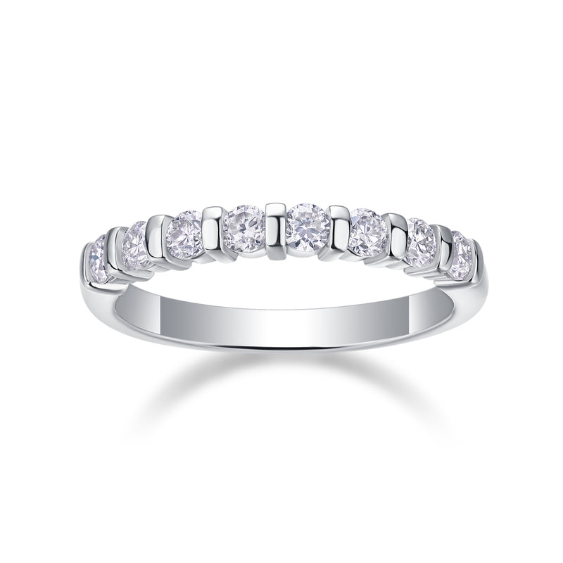 S925 Silver Moissanite Row Band Ring Elegant Modern Fine Jewelry - 6