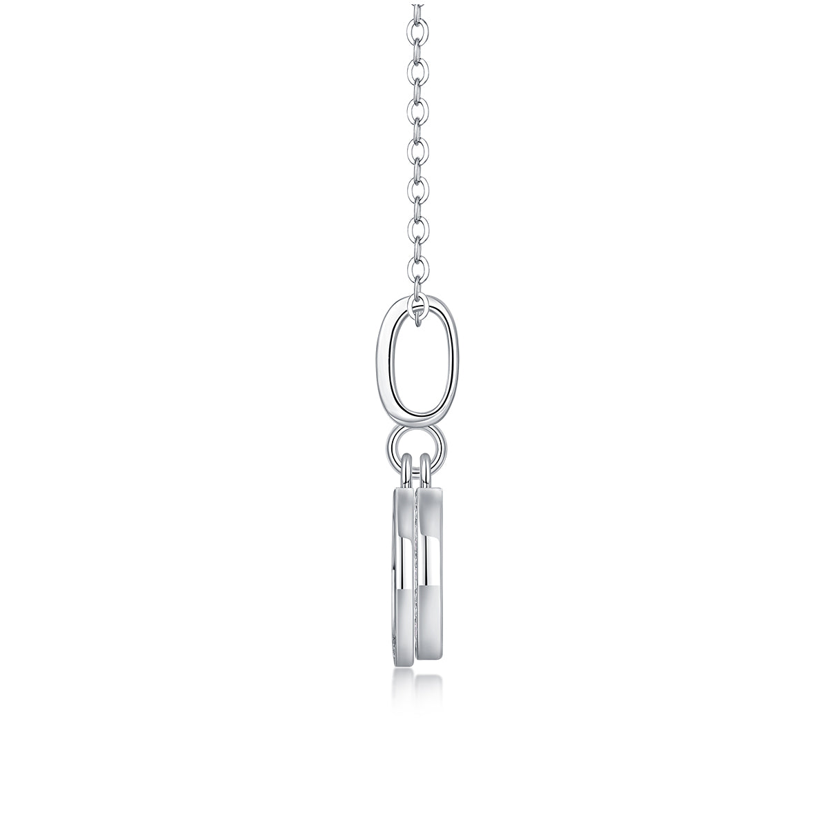 S925 Sterling Silver Moissanite Pendant Necklace with Platinum-Plated Finish