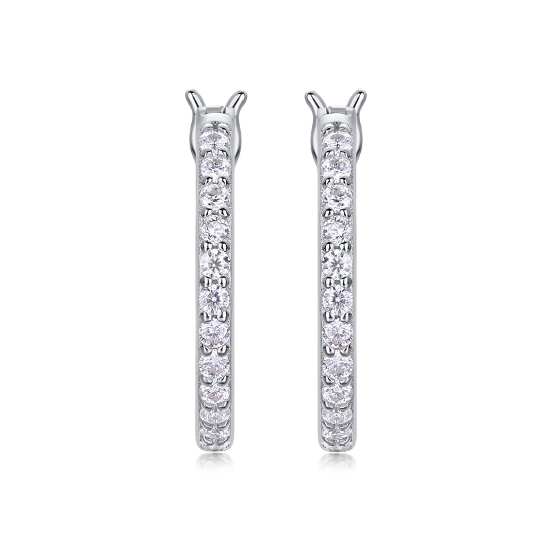 S925 Silver Moissanite Hoop Earrings Luxury Diamond Stud Earrings - 6