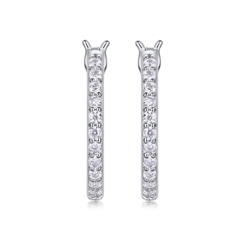 S925 Silver Moissanite Hoop Earrings Luxury Diamond Stud Earrings
