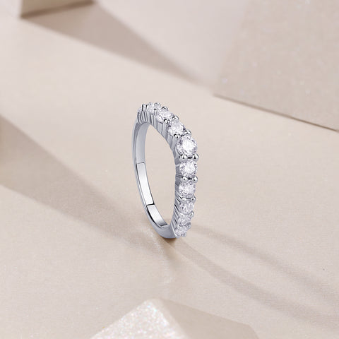 S925 Silver Moissanite Wedding Ring Luxury Fashion Set