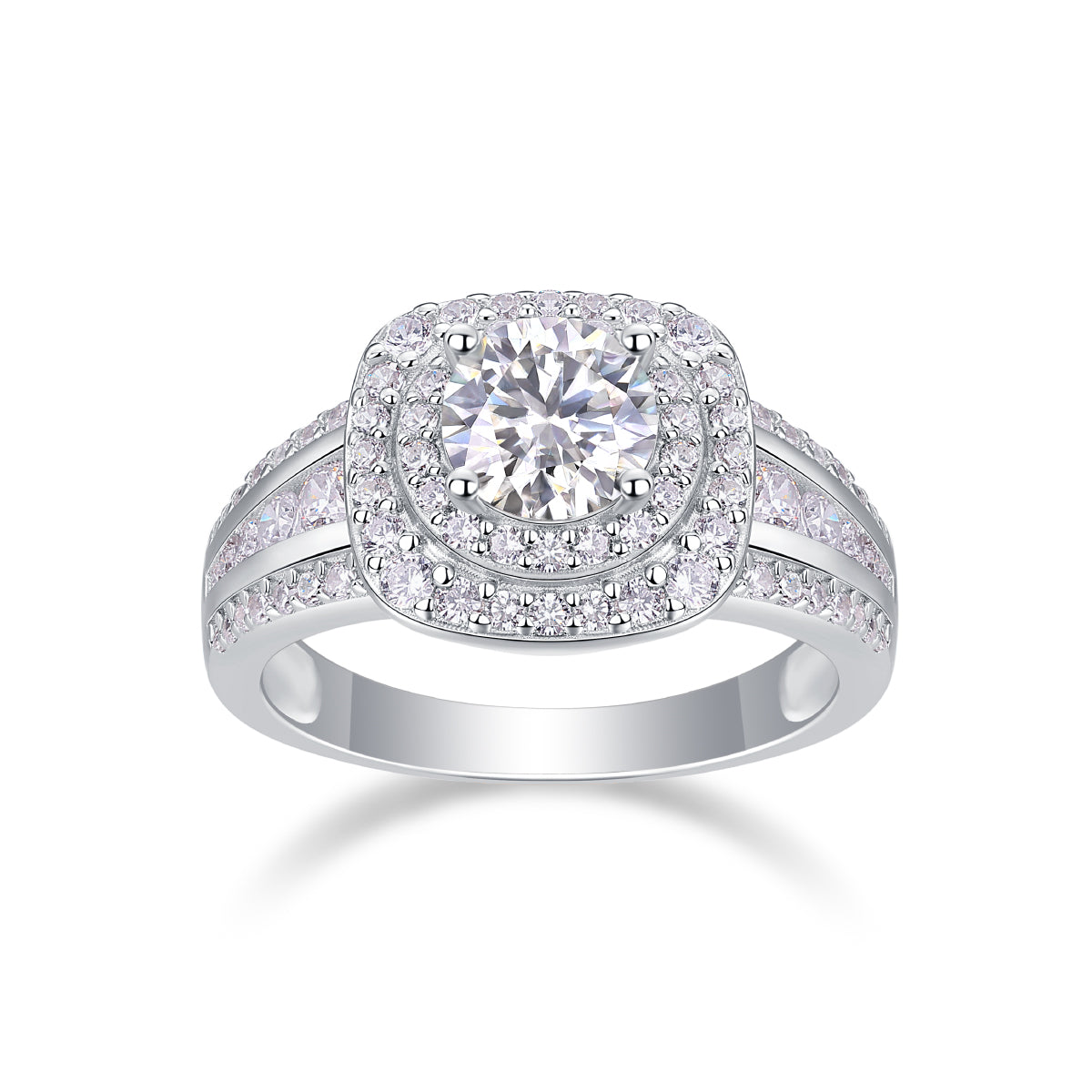 1Starry Sky Crown Moissanite Ring Set in S925 Sterling Silver Elegant Fashion Jewelry