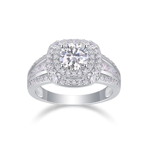 1Starry Sky Crown Moissanite Ring Set in S925 Sterling Silver Elegant Fashion Jewelry