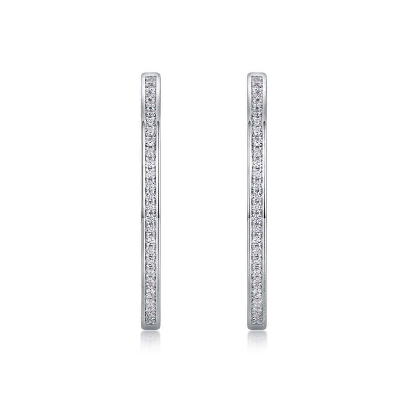 S925 Silver Moissanite Stud Earrings Luxury Fashion Diamond-Inlaid - 1