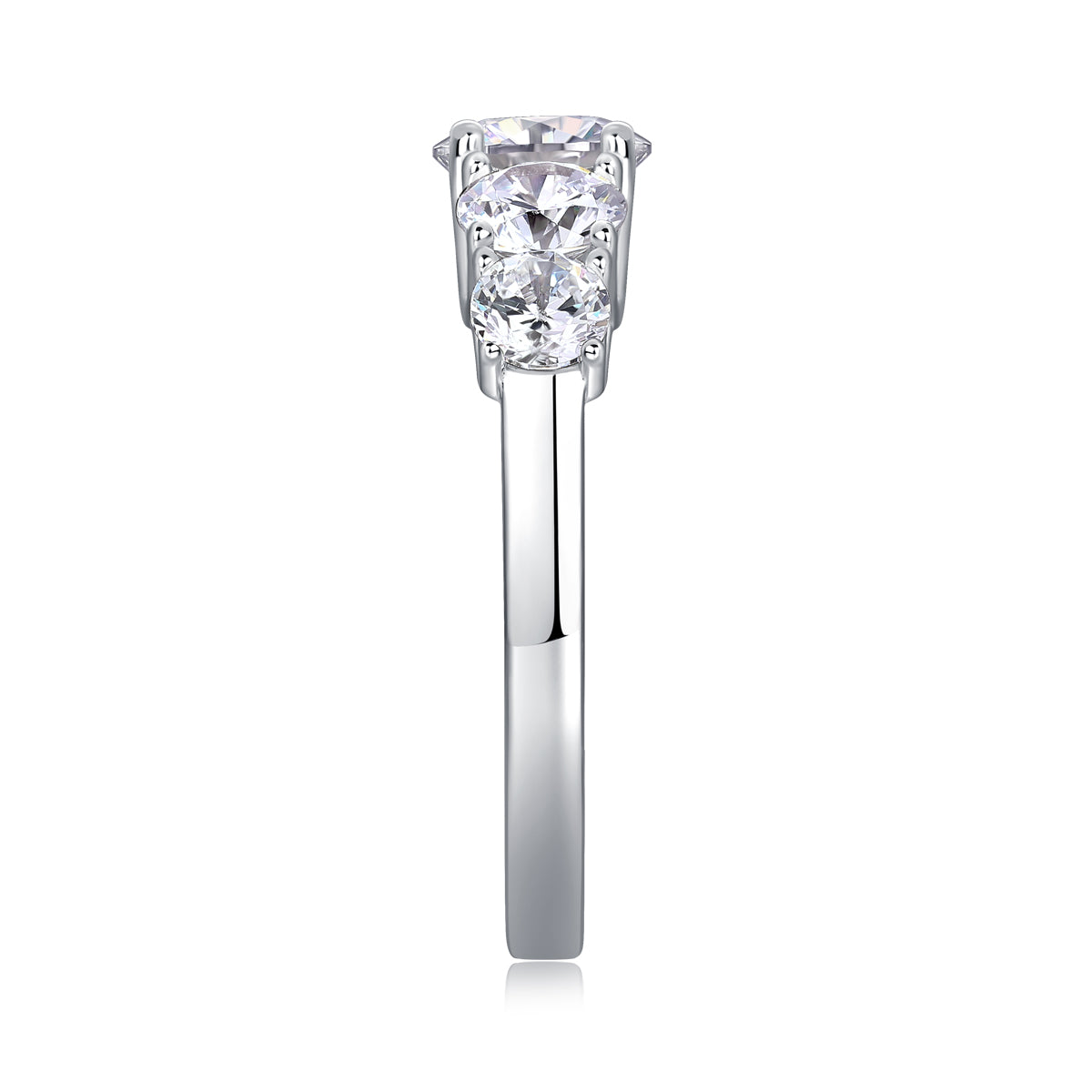 S925 Silver Moissanite Ring 1 Carat Elegant Multi-Stone Design