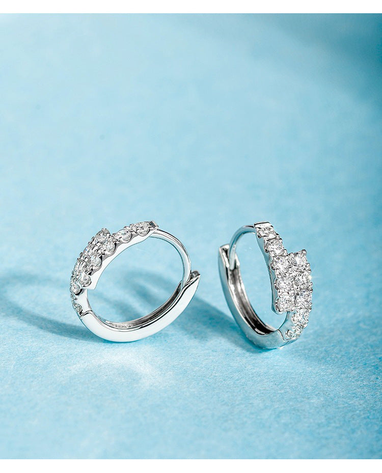 Small Copper Ear Clip Earrings with White Gold Finish for Women