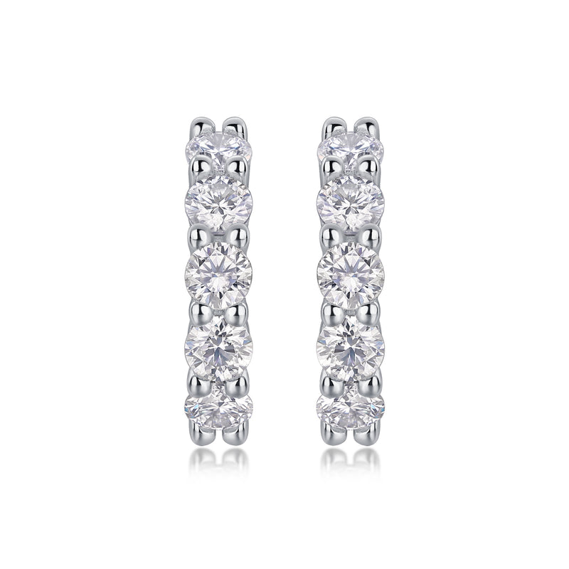 S925 Silver Moissanite Stud Earrings Modern Elegant Jewelry - 2