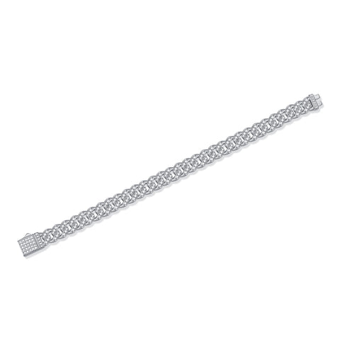 Luxury S925 Sterling Silver Moissanite Cuban Link Bracelet Modern & Elegant