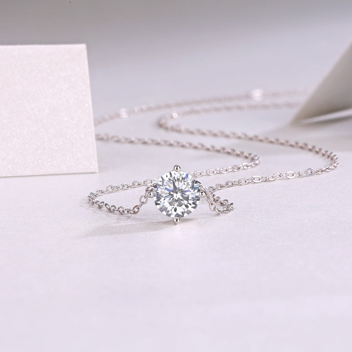 1True Heart Moissanite Pendant Necklace in S925 Sterling Silver