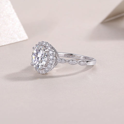 1Starlight Shining 3-Carat Moissanite S925 Sterling Silver Ring Set