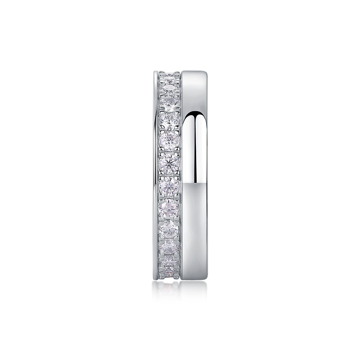 S925 Silver Moissanite Wedding Ring Luxury Fashion Band