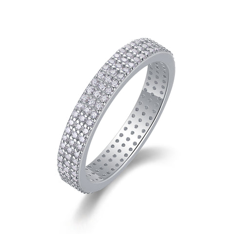 Moissanite S925 Sterling Silver Ring Set Elegant Bezel Design