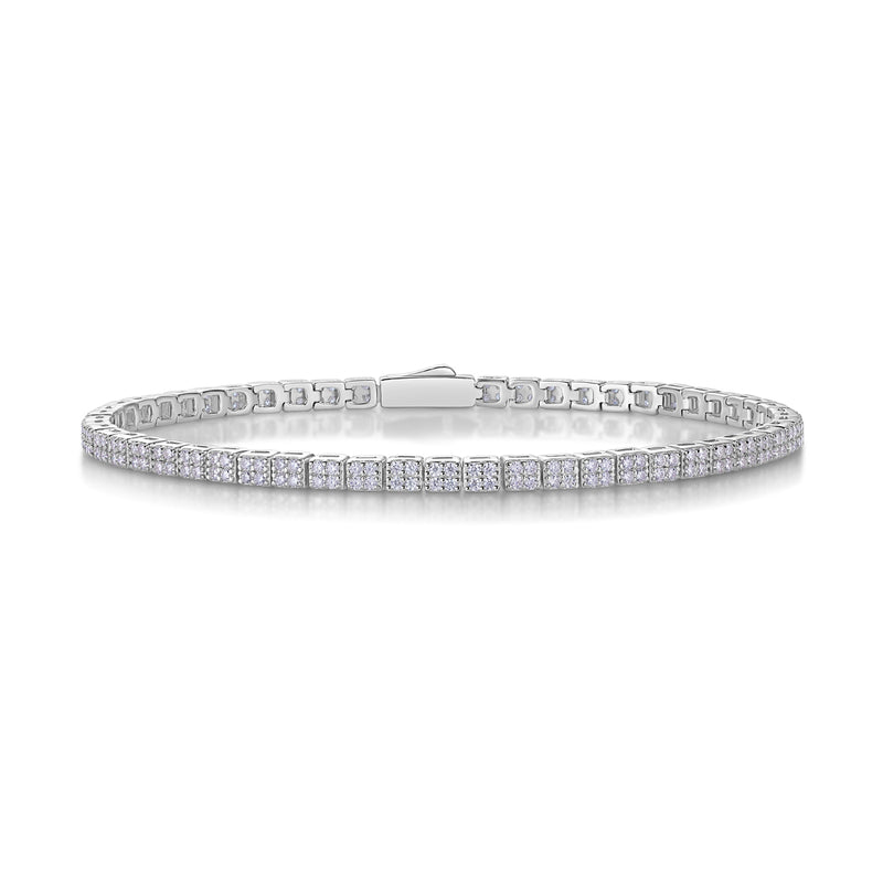 S925 Silver Moissanite Tennis Bracelet Elegant Modern Silver Bracelet - 2