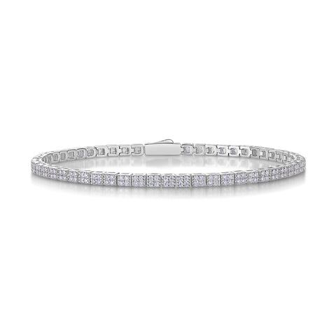 S925 Silver Moissanite Tennis Bracelet Luxurious Fashion Jewelry