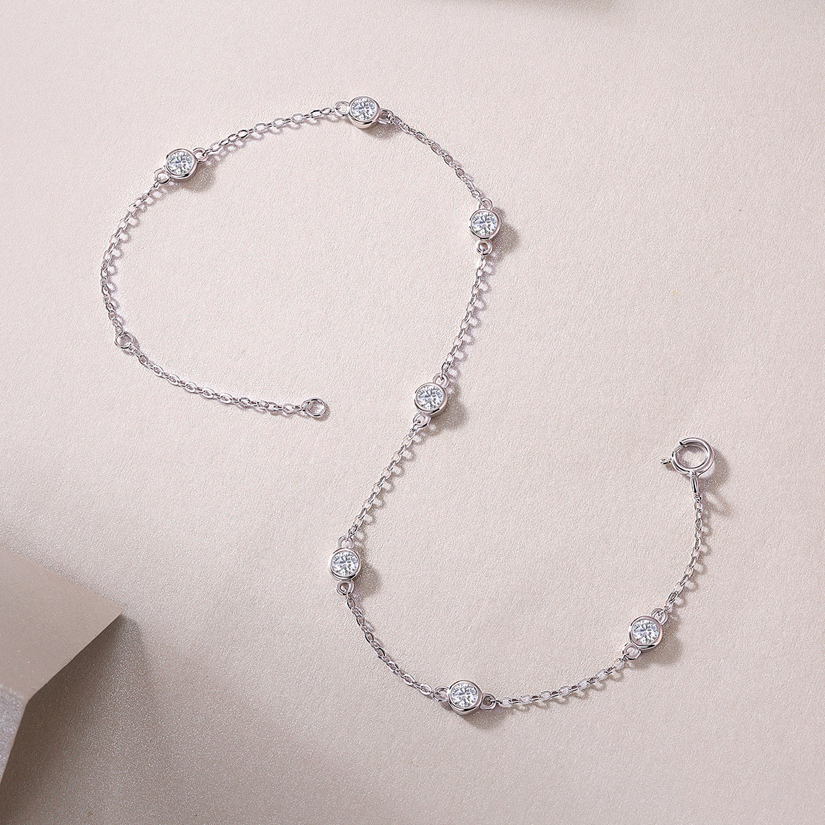 S925 Silver Moissanite Bracelet Luxury Fashion Delicate Chain