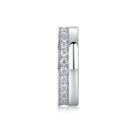 S925 Silver Moissanite Wedding Ring Modern Elegant Fashion Band