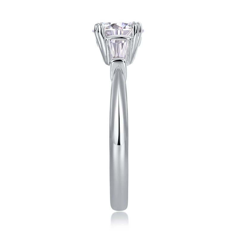 Classic Moissanite Wedding Ring Set in S925 Silver - 1