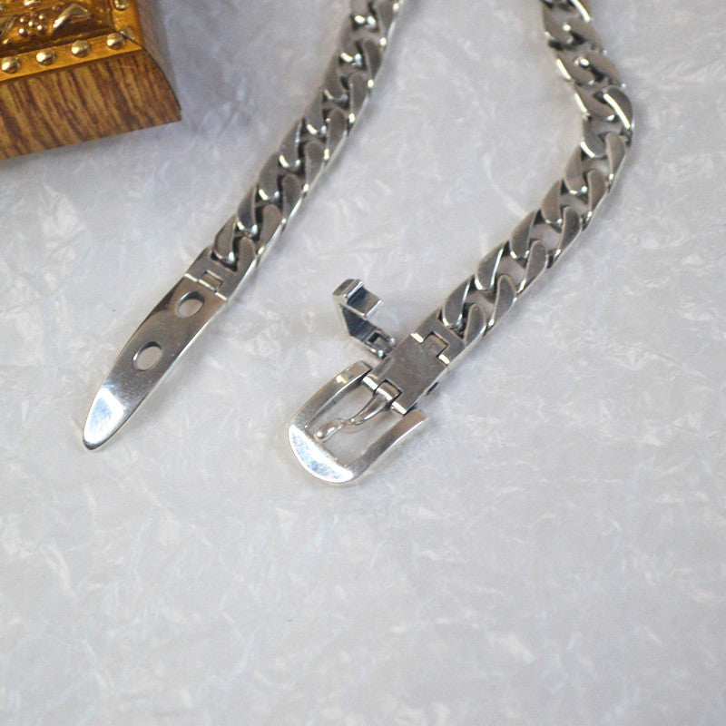 Sterling Silver Chain Belt Style Bracelet for Women