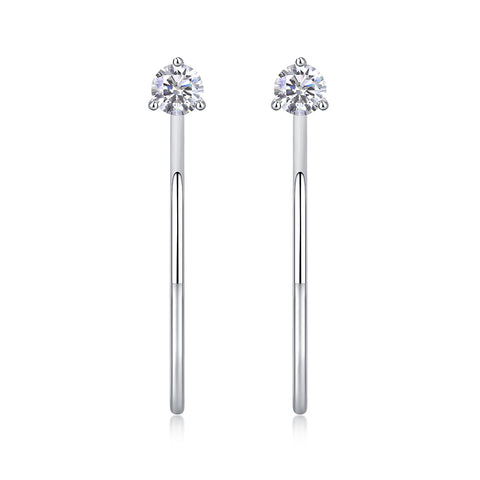 S925 Silver Moissanite Stud Earrings Minimalist Elegant Design