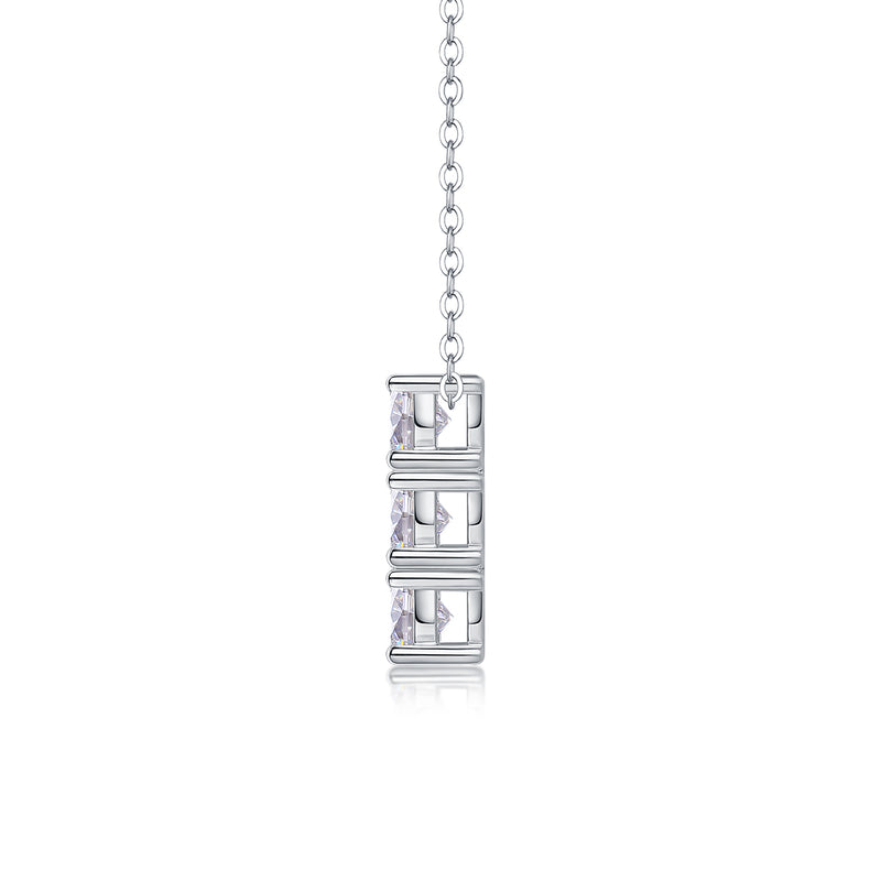 1Grand Round Moissanite Pendant Necklace in S925 Sterling Silver - Modern Elegant Design - 3