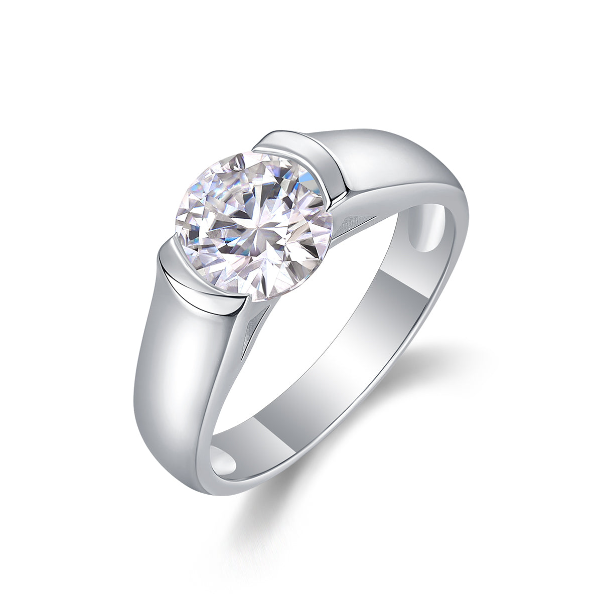 Luxury 2 Carat Moissanite Silver Wedding Ring S925