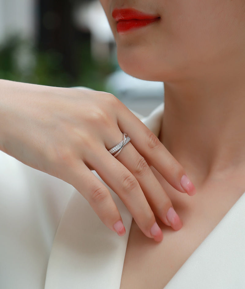 S925 Silver Moissanite Wrap Around Ring Modern Elegant Fine Jewelry - 5