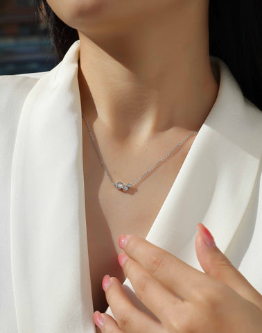 S925 Sterling Silver Moissanite Pendant Necklace Fashion Jewelry