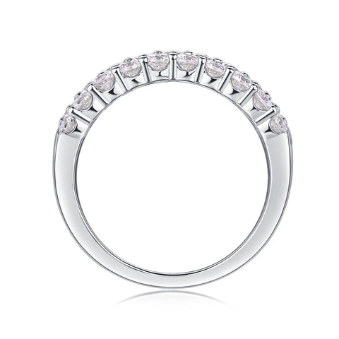 Multi-row Moissanite S925 Silver Ring Modern Elegant Fine Jewelry