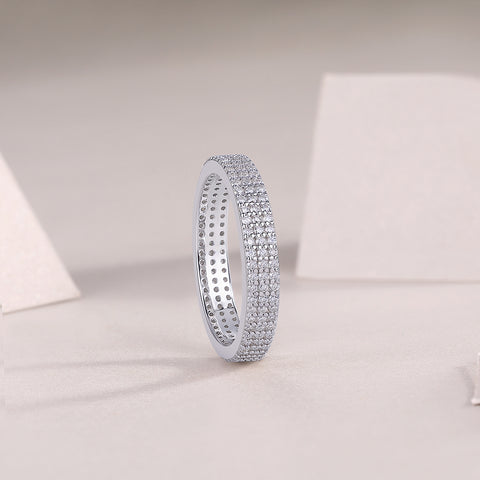 Moissanite S925 Sterling Silver Ring Set Elegant Bezel Design