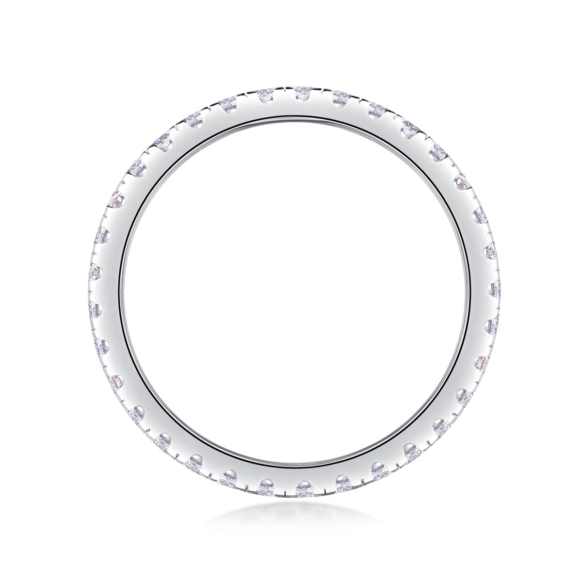 S925 Silver Moissanite Row Diamond Ring Elegant Thin Band
