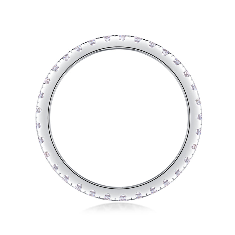 S925 Silver Moissanite Row Ring Elegant Thin Band - 1