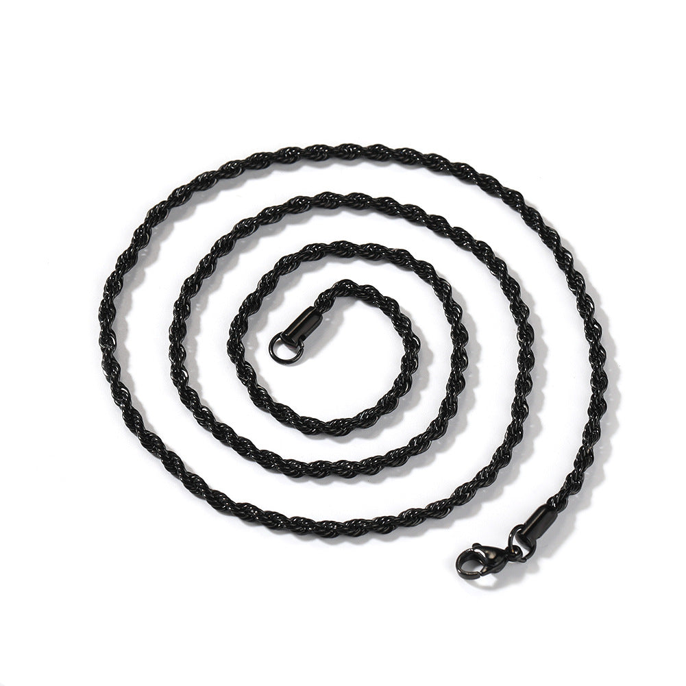 Stainless Steel Twisted Rope Chain Bracelet Minimalist Unisex Design